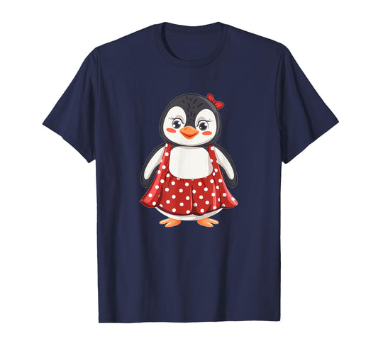 Cute Polka Dot Penguin for Dress and Penguins Lovers T-Shirt