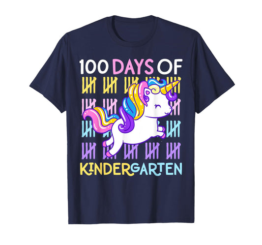 100 Days of Kindergarten Unicorn Girls 100 Days of School T-Shirt