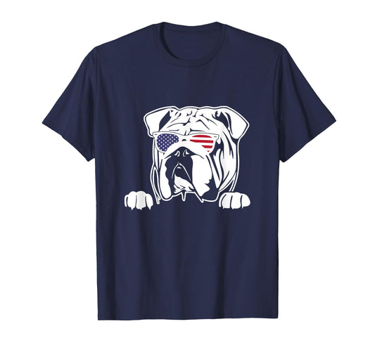 Olde English Bulldogge American Flag T-Shirt