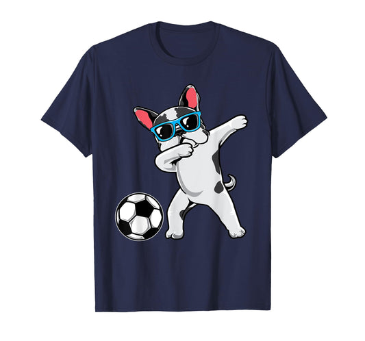 Dabbing French Bulldog Cute Frenchie Dab Soccer Boys Gift T-Shirt