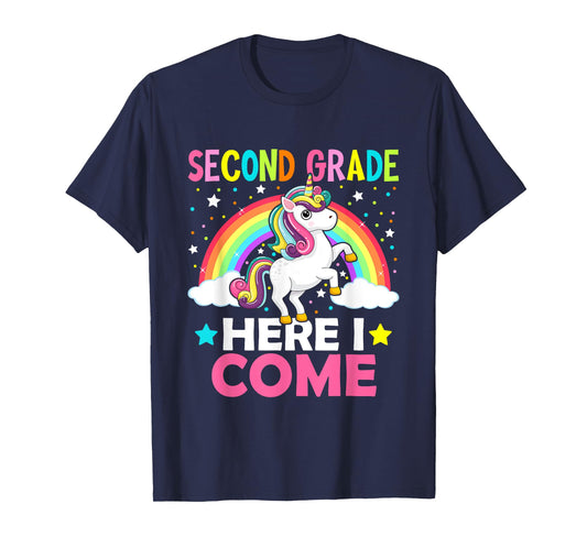 Second Grade Here I Come Unicorn Back To School 2nd Graders T-Shirt