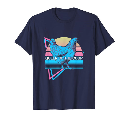 Funny Chicken Retro Queen Of The Coop T-Shirt