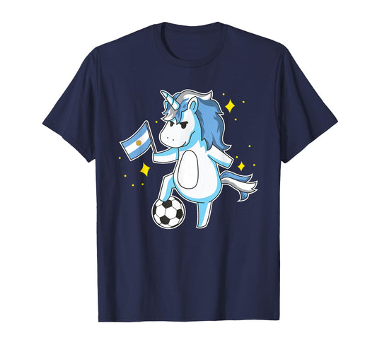 Soccer Unicorn Argentina Jersey Design Argentinian Football T-Shirt
