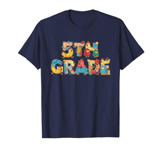 Funny Chicken Fifth Grade Back to School Kids Boys Girls T-Shirt