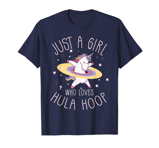 Just A Girl Who Loves Hula Hoop Rainbow Unicorn T-Shirt T-Shirt