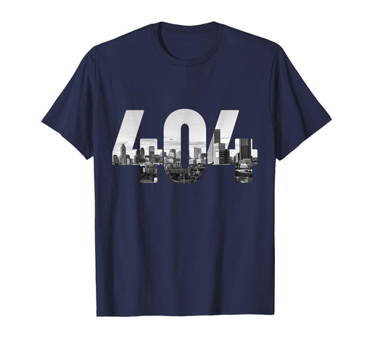 404 Atlanta Area Code Skyline ATL Georgia Vintage T-Shirt