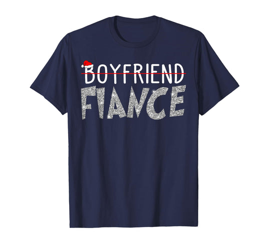 Fiance Fiancee Christmas Pajamas Engaged Couples Matching T-Shirt