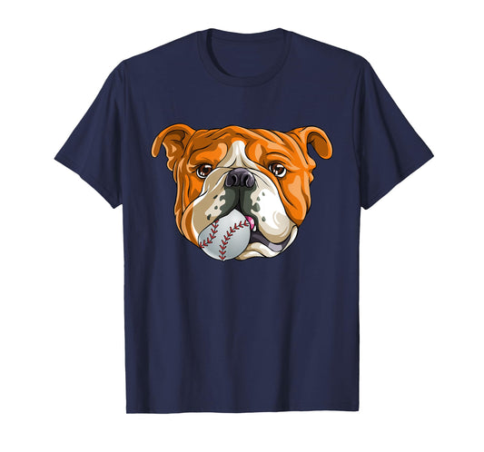 English Bulldog Baseball T Shirt Dog Funny Cute Lover T-Shirt