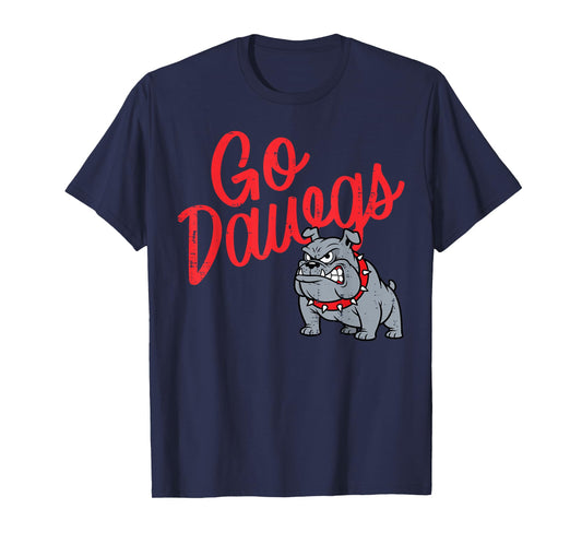 Bulldog Go Dawgs Girls Youth Teen Boys Kids Men Women T-Shirt