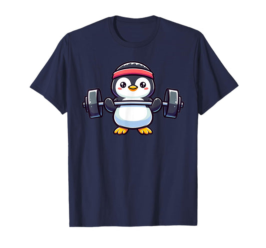 Penguin Powerlifting Weightlifting Gym Workout T-Shirt