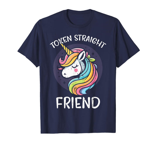Gay Pride Straight Unicorn LGBTQ Ally Rainbow Women Girls T-Shirt