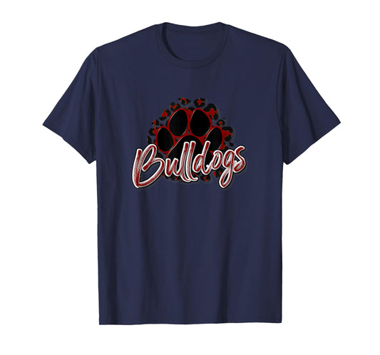 Bulldogs Maroon Black Cheetah School Sports Fan Team Spirit T-Shirt