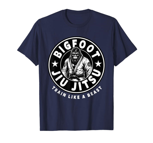 Bigfoot Jiu Jitsu Train Like A Beast Funny Jiu Jitsu T-Shirt