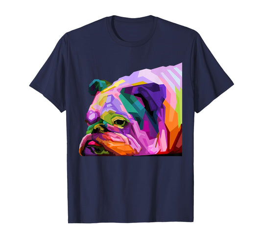 English British Bulldog Pop Art Portrait for Dog Owners T-Shirt