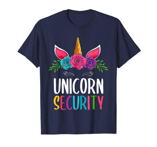 Cute Halloween Unicorn Costumes, Dad Mom Unicorn Security T-Shirt