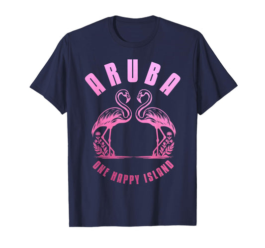 Aruba Flamingo Happy Island Craibbean Souvenir Pride Vintage T-Shirt