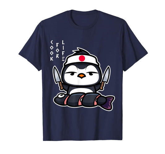 Japanese Penguin Cook Asian Food Funny T-Shirt