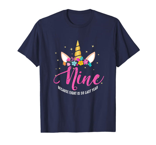 9 Years Old Birthday Girl Gifts Unicorn 9th Birthday T-Shirt