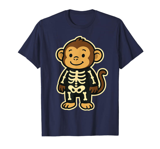 Funny Monkey Skeleton Costume for Kids Boys Girls Halloween T-Shirt