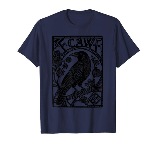 Retro F-Caw-F Black Crow Funny Black Bird Saying Meme Dark T-Shirt