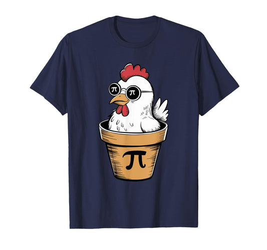 Funny Chicken Pot Pi 3.14 Math Science Pi Symbol Teacher Kid T-Shirt