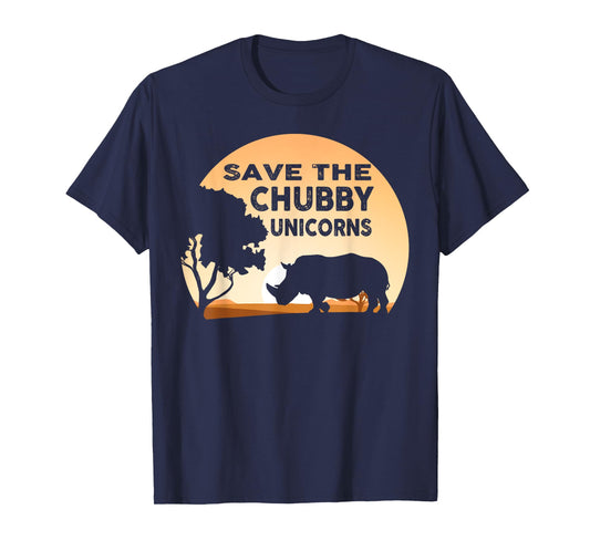 Save The Chubby Unicorns Fat Rhino Funny T-Shirt