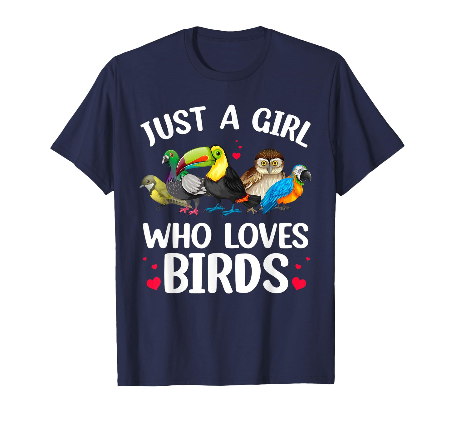 Funny Bird Lover Art For Girls Women Kids Bird Animal Lovers T-Shirt