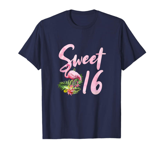 Sweet Sixteen Birthday Party Gift I Sweet 16 Flamingo T-Shirt
