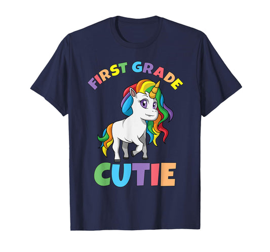 First Day of School 1st First Grade Cutie Girls Unicorn T-Shirt