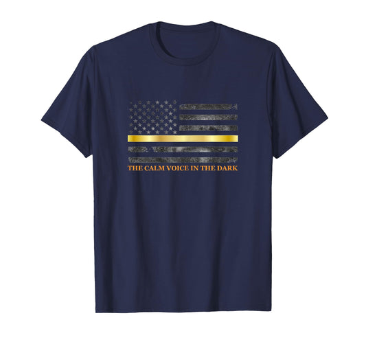 Dispatcher Gifts for Women - Thin Gold Thin Yellow Line 911 T-Shirt