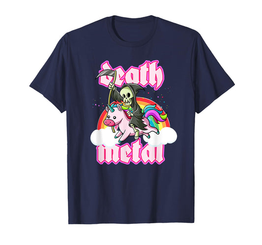Blackcraft Grim Reaper Rides Unicorn Death Metal Shirt T-Shirt