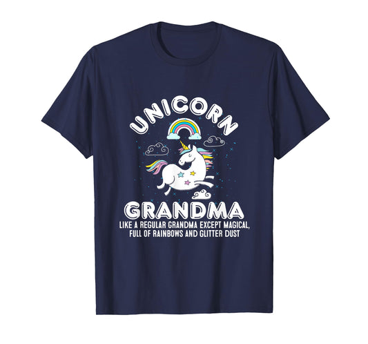 Unicorn Grandma Magical Rainbows and Glitter Dust T-Shirt