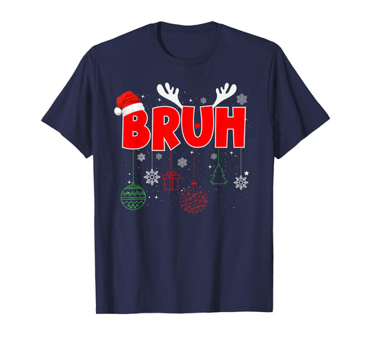 Bruh Reindeer Xmas Christmas PJ Pajamas For Girls Boys Kids T-Shirt