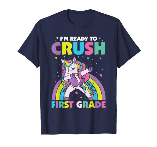 Crush 1st Grade Dabbing Unicorn Back To School Girls Gift T-Shirt