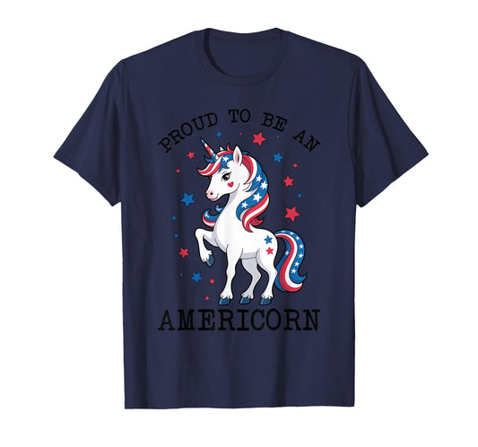 Proud to Be an Americorn Unicorn Mericorn Red White And Blue T-Shirt