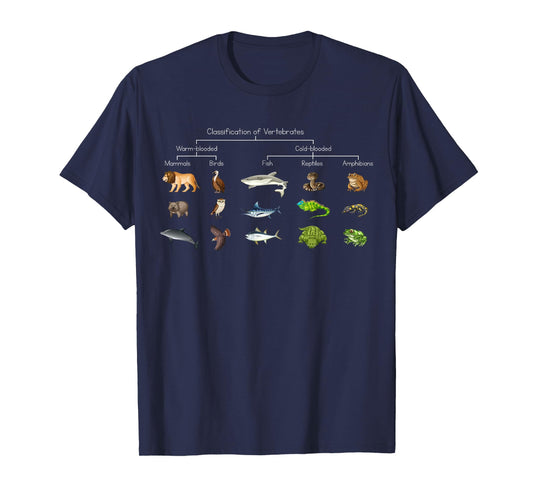 Diagram showing Classification of Vertebrates lover animals T-Shirt