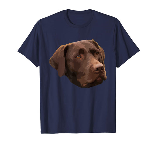 Funny Chocolate Lab T-Shirt | Labrador Retriever Dog Head T-Shirt for Men Women Girls Kids