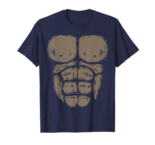 Gorilla Monkey Belly Chest Costume DIY Halloween Matching T-Shirt