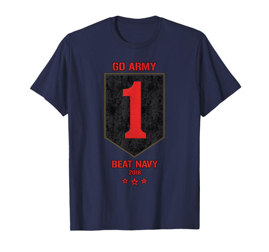 Veterans & Armed Forces Design (VAFD) Go Army! Beat Navy! 2018 Black Adult Men's Classic Fit Short Sleeve Crew Neck T-Shirt