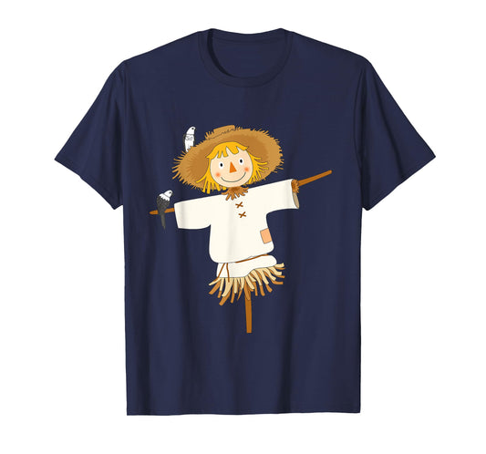 Cute Scarecrow with Birds Fall Autumn Halloween Harvest T-Shirt