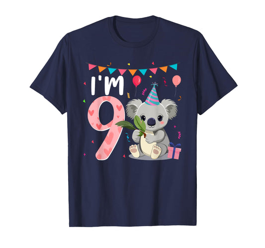 9th Birthday Girl Koala Bear 9 Year Old T-Shirt