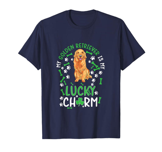 My Golden Retriever is My Lucky Charm dog st Patrick's day T-Shirt