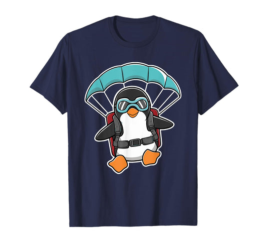 Paragliding Penguin Skydiving Parachute Skydiver T-Shirt
