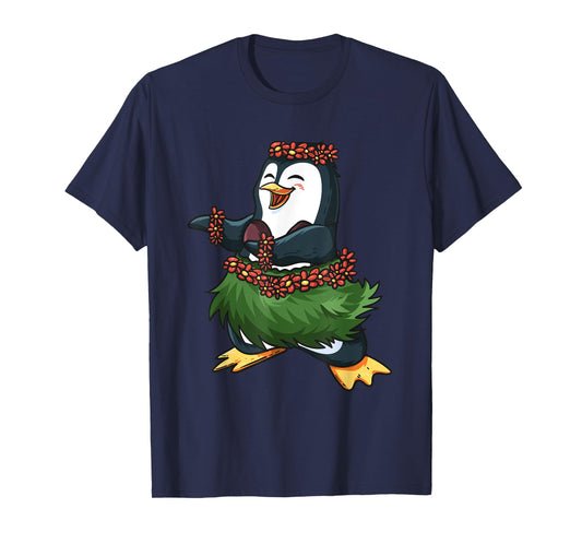 Cute Hawaiian Hula Penguin Penguin Day Luau Girls Women Gift T-Shirt