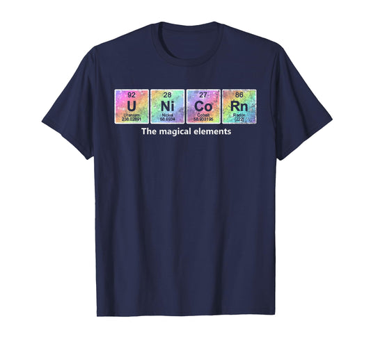 Funny Unicorn Chemistry Tie Dye The Magical Elements Vintage T-Shirt