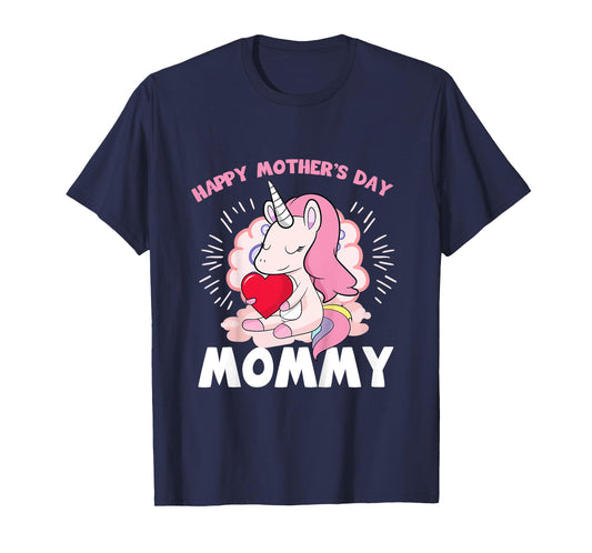 Happy Mothers Day Mommy Daughter To Mom Unicorn Toddler Girl T-Shirt
