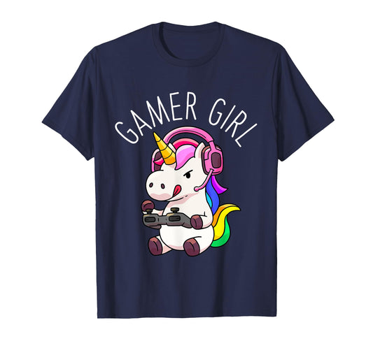 Gamer Girl Unicorn Gaming Cute Video Game Gift Women Girls T-Shirt