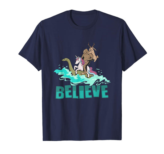 Cryptozoology Cryptid Bigfoot Unicorn Loch Ness Jackalope T-Shirt