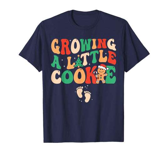 Growing A Little Cookie Christmas Pregnancy Announcement T-Shirt