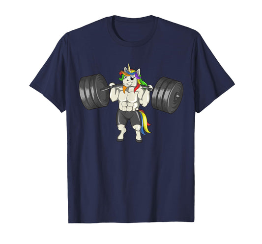Unicorn Weightlifting Deadlift Funny Workout Fitness Gym T-Shirt